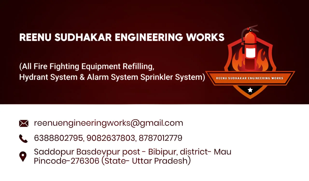 Reenu Sudhakar Engineering Works business card with phone, email and address